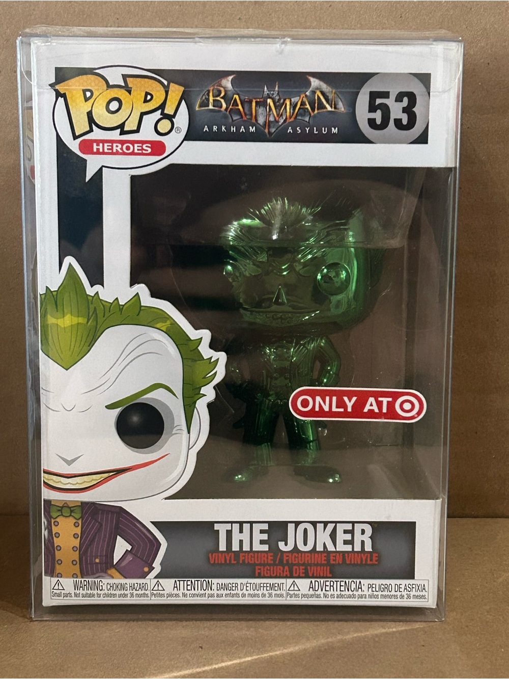 Funko Pop Heroes #53 The Joker Green Chrome (Target Exclusive) Batman Arkham